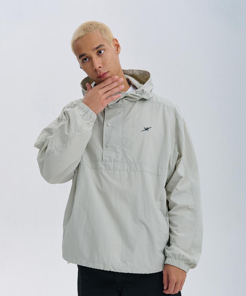 Ninez Hidden Placket Hooded Anorak (2 Colors)