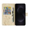Coque de Protection - BOOLING - pour Samsung Galaxy S25 Edge - Effet Cuir Doré Motif Plante Papillon