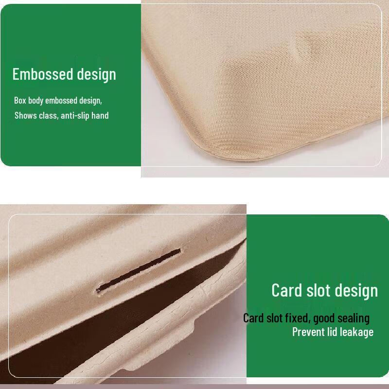 JingJingRS Disposable Degradable Pulp Lunch Box