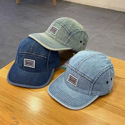 Vintage Denim Baseballkappen mit flachem Schirm Herren Damen Harajuku Snapback Cap Mode Streetwear 5 Panel Skateboard Hut casquette gorra