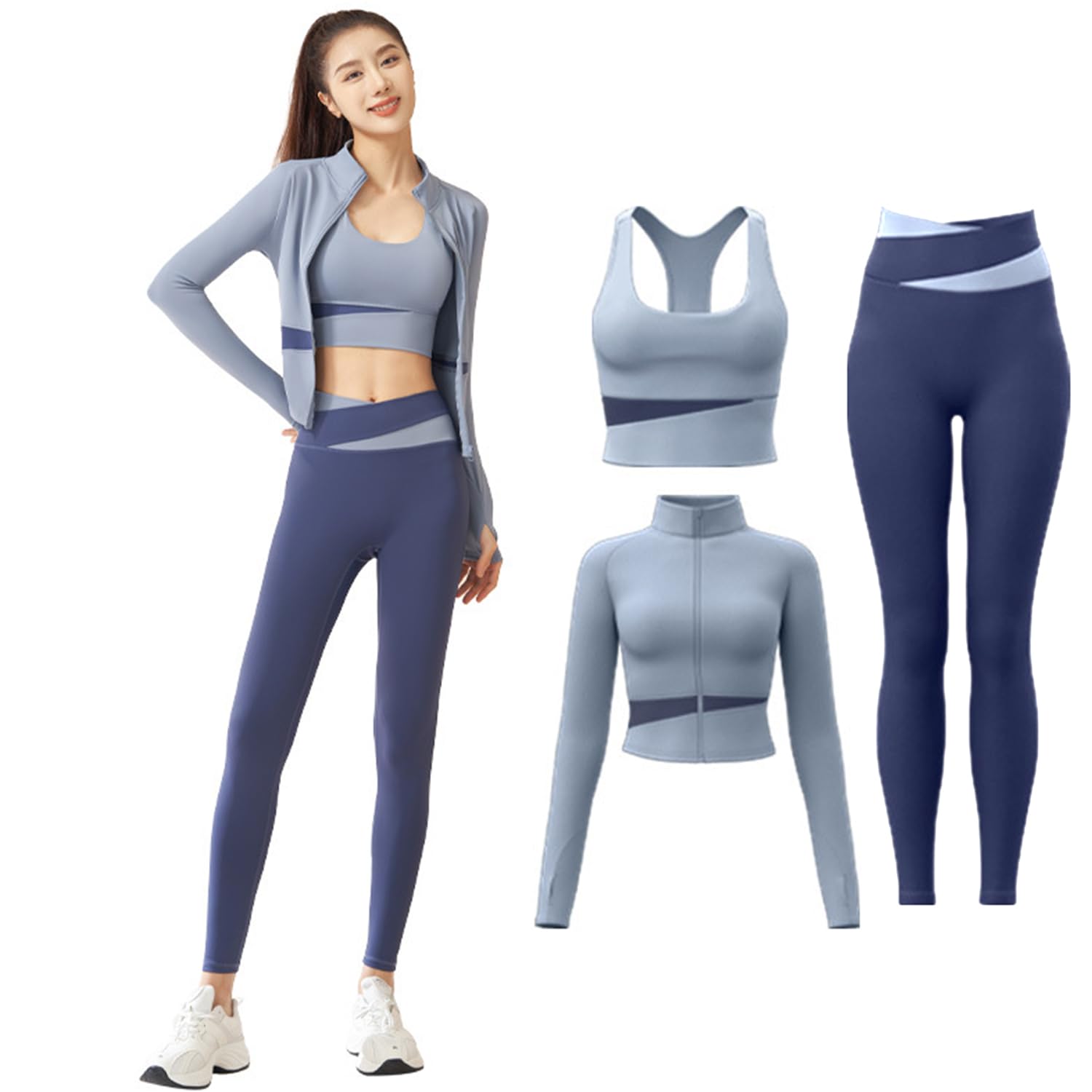 

Yoga Sports Yoga Yoga and Yoga Perfect Comfortable and Women s 3-Piece Set Bra, Pants, Top, Leggings. Shape, Movement, Support, Stretches. синий