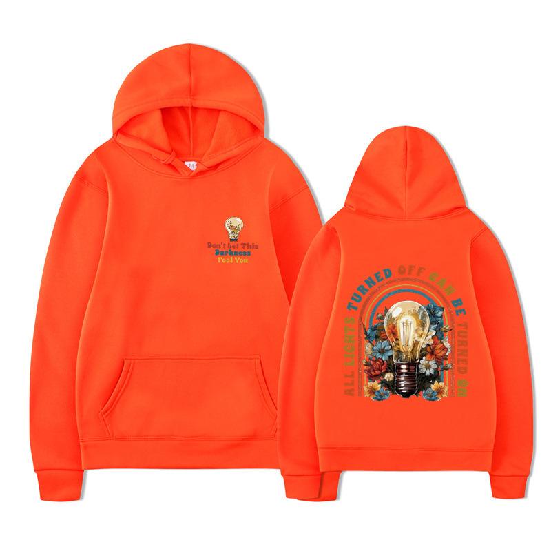 Don'T Let This Darkness Fool You Printed Hoodie Plus Size Loose Sweater Men