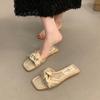 French Evening Breeze Slippers Women's Summer Wear 2025 New Temperament with Skirt New Chinese Open-toed Flat-bottomed Sandals