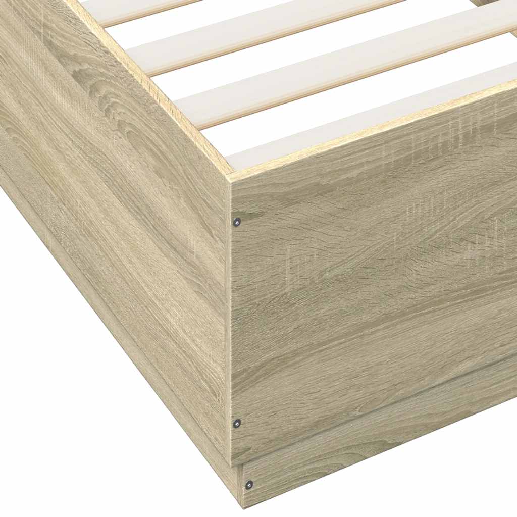 Bed Frame in Sonoma Oak Finish 100 x 200 cm Engineered Wood