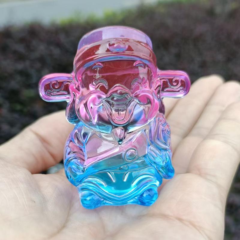 Crystal Glass God of Wealth Ornament: Home & Wedding Decoration Gift