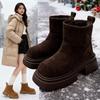 Frosted Retro Snow Boots Women's 2025 Winter New Small Thick-soled Short Boots Piled and Thickened Warm Cotton Shoes
