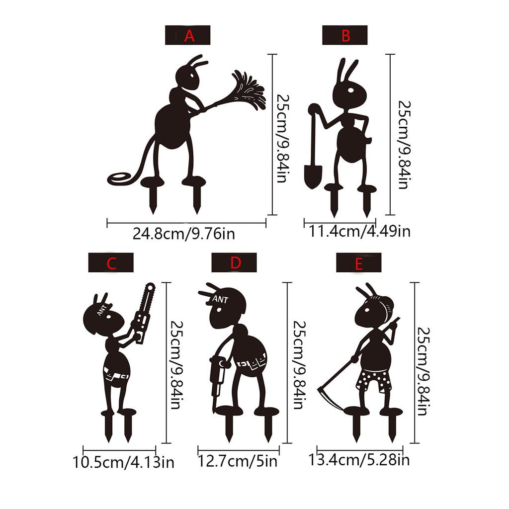 Metal Ant Gardening Ornaments Yard Metal Art Backyard Lawn Stakes Decorative Ant Garden Decorative Ground Plugs