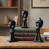 3-teilige Harz-Abstraktgesicht-Statue - Luxuriöse Künstlerische Dekoration für Schreibtisch/Eingangsbereich, Leichte Kompakte Home-Office-Dekoration & Geschenk