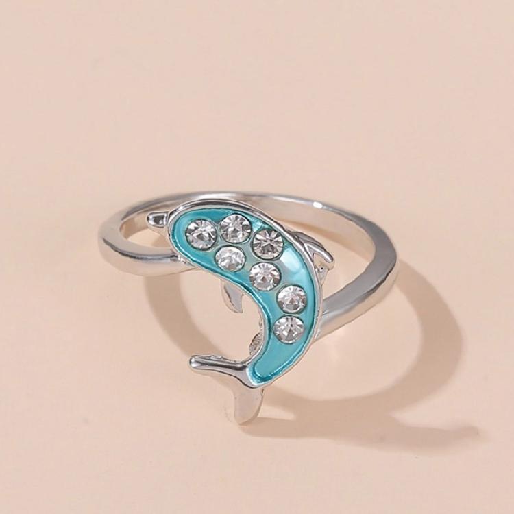 Blue Marine Animal Themed Rings Polished Interior Process Strong Wear