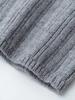 Mature Retro Fold-over Waist Knit Midi Skirt for Women - Slimming Hip-hugging Grey Skirt for Autumn/Winter