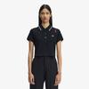 [Amy Winehouse] Scalloped Trim Polo Shirt - Black Afpf261G131-102