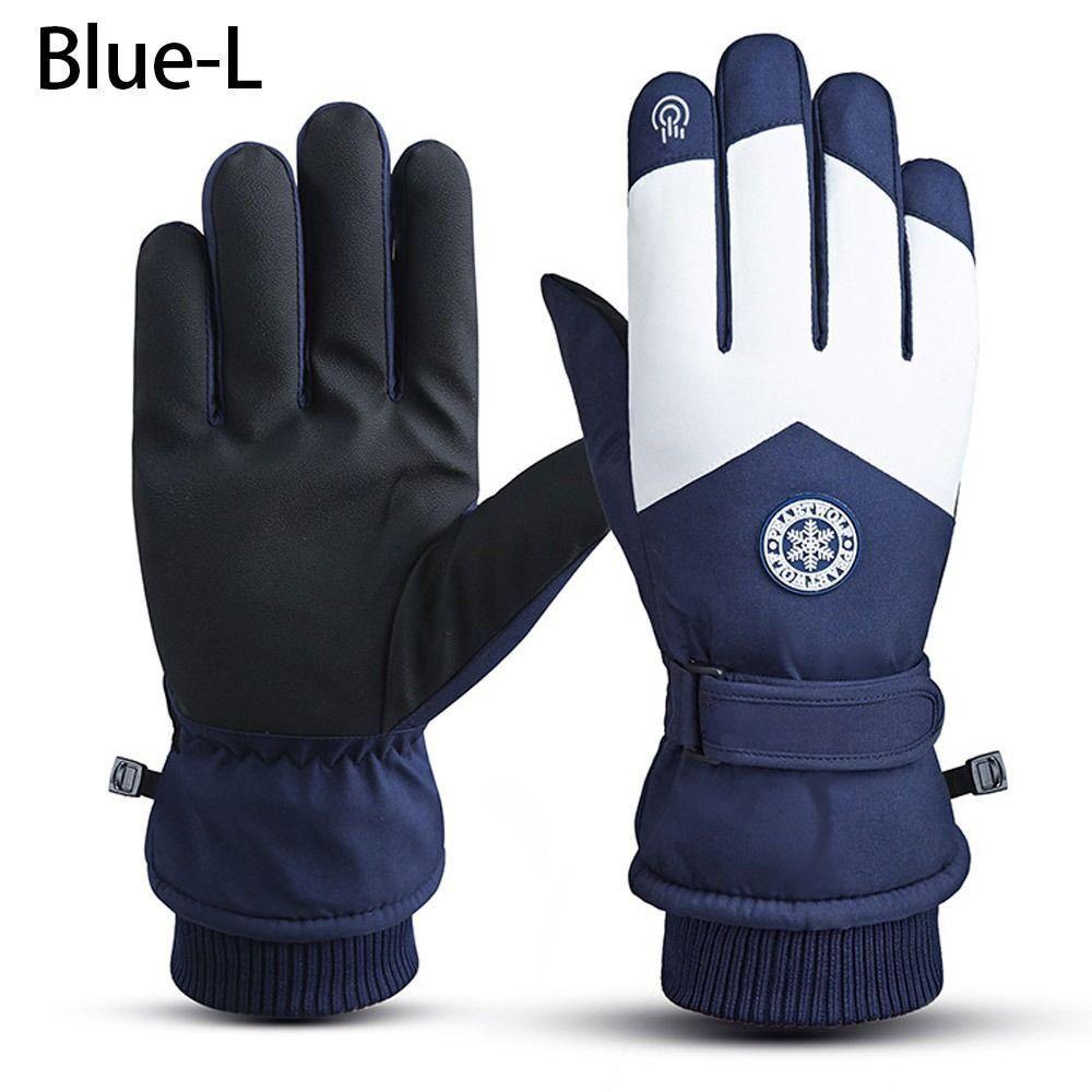 Waterproof Winter Touch Screen Motorcycle Cycling Riding Gloves PU Leather Ski Gloves Snow Gloves