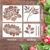 6Pcs/Set Garden Fence Crafts Plastic Wall Canvas Painting on Wood DIY Drawing Templates Large Flower Stencils