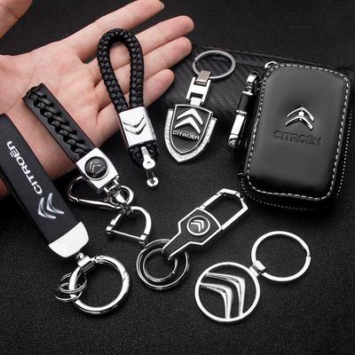 Metal+Leather Car Styling Keychain Key Rings For C1 C2 C3 C4 C5 C6 C8 C-Crosser C3 Picasso C4 Picasso DS3 Berlingo XSARA