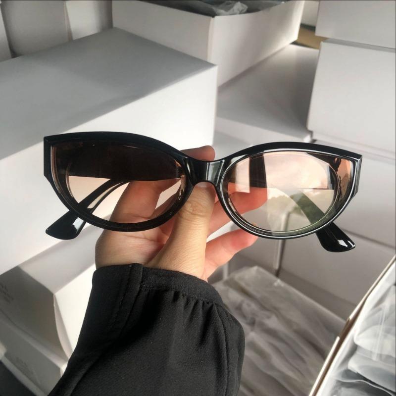 Cat Eye New Oval Sunglasses Personalized Vintage Fashion Trendy Female Girls Shades Popular Brand Designer Eyewear Lentes
