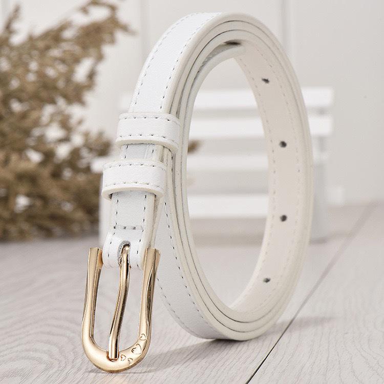 Women's Thin Leather Belt - Korean Style Decorative Waist Chain for Dresses and Pants