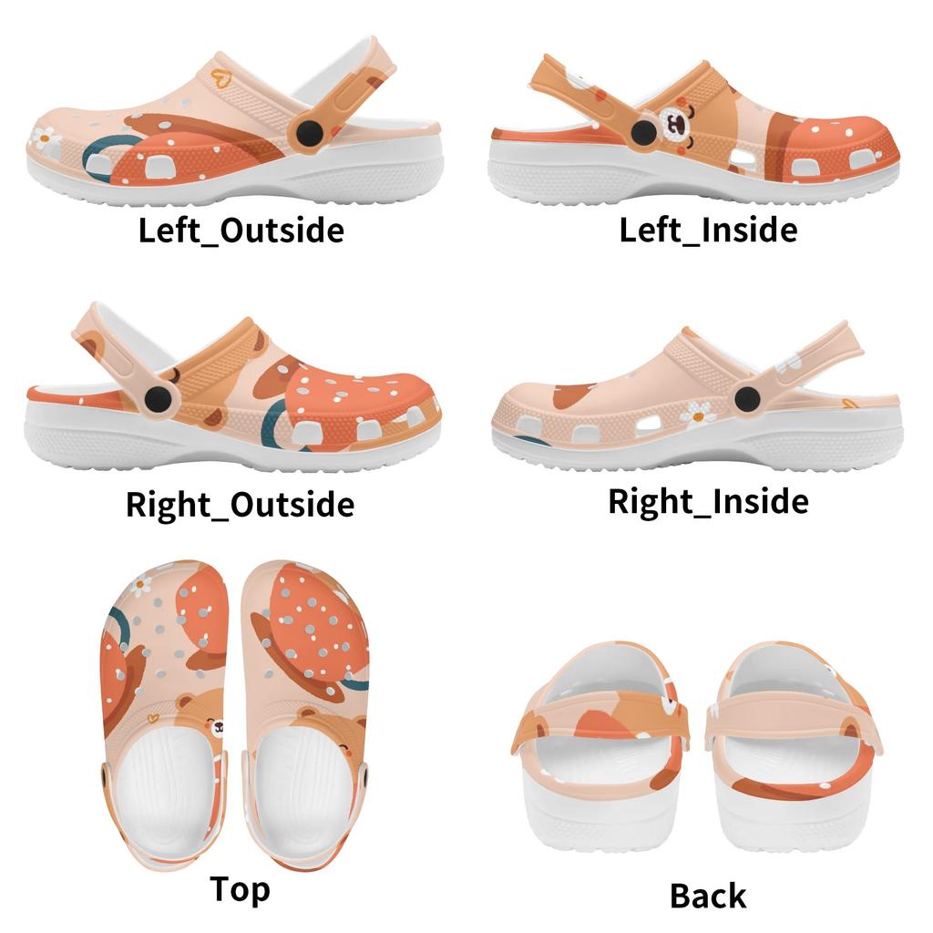 White Printed EVA Clogs Men Women Ventilated Breathable Slip On Casual Footwear Soft Sole Summer Sandals Summer Daily Wear
