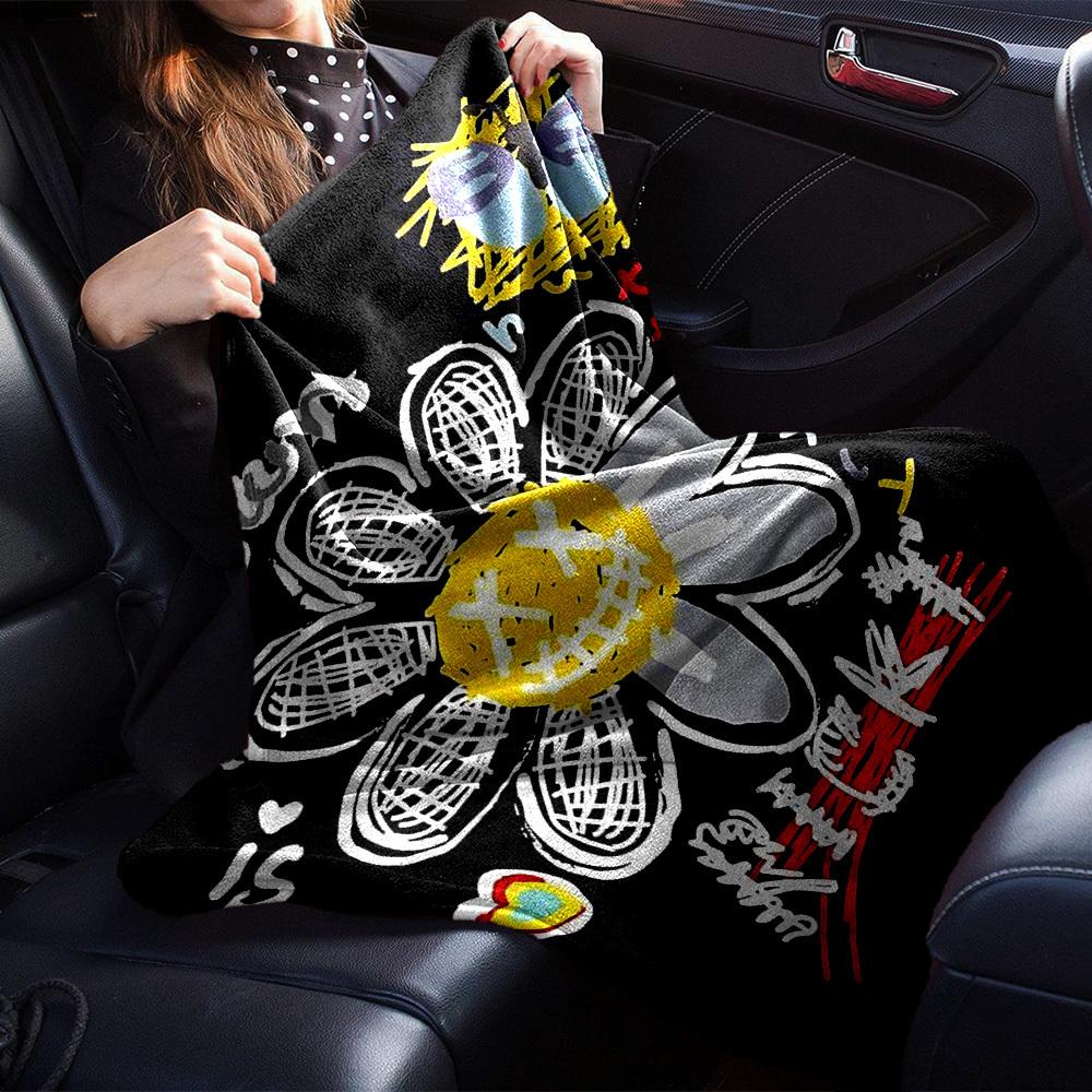1pc Crown Butterfly Soft Flannel All Season Throw for Home, Office, Outdoor UseDurable Comfort Soft Warm Throw for Home