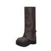 Autumn Boots Women's Small Trouser Boots Muffin Knight Boots Thick Sole Heightened Fat MM Widened Tube