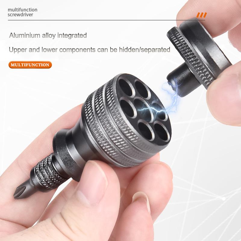 7 in 1 Mini Schraubendreher EDC Titanlegierung Schraubendreher S2 Torx Phillips Schraubendreher Bit Set Tragbares Heimwerkerwerkzeug