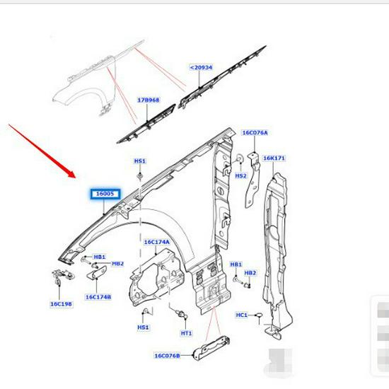 LR091699/LR091698 Fender for 2017 Land Rover Range Rover Velar