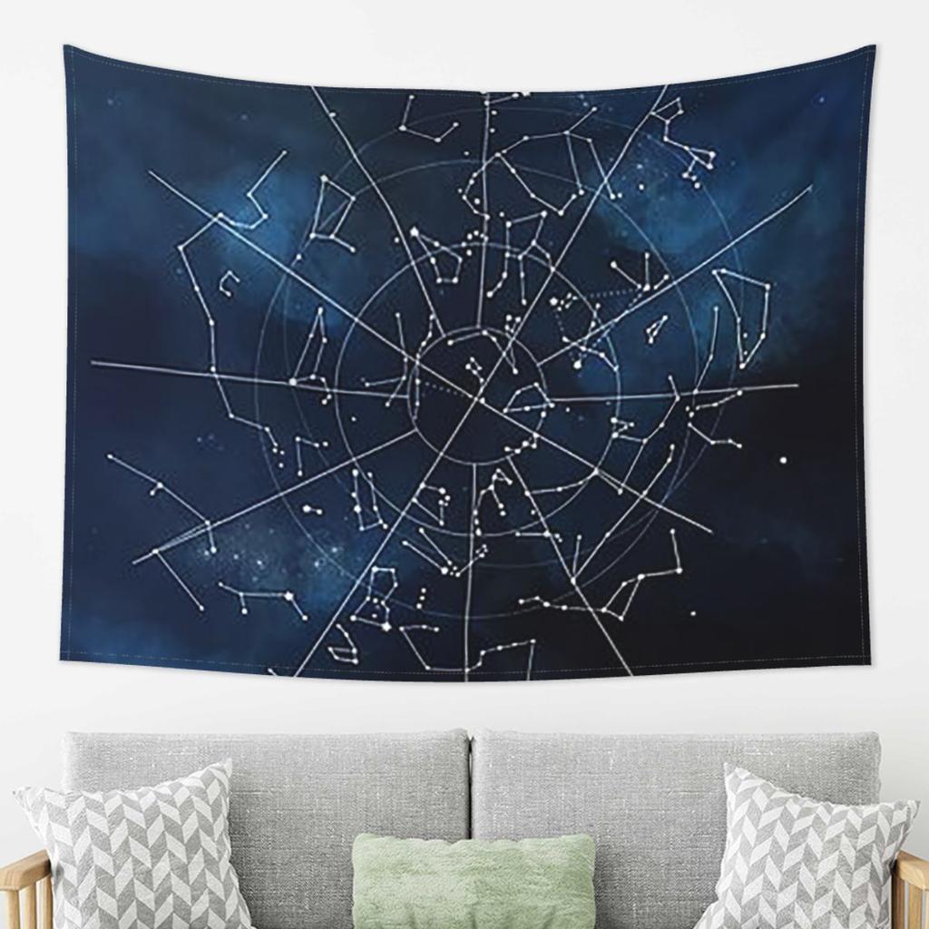 Zodiac Constellations Space Tapestry Decoration Art Aesthetic Tapestries for Living Room Bedroom Home Wall Cloth Wall Hanging