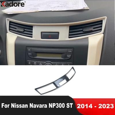 Car Center Air Condition Vent Outlet Cover Trim For Nissan Navara NP300 ST 2014-   Carbon Fiber Interior Accessories