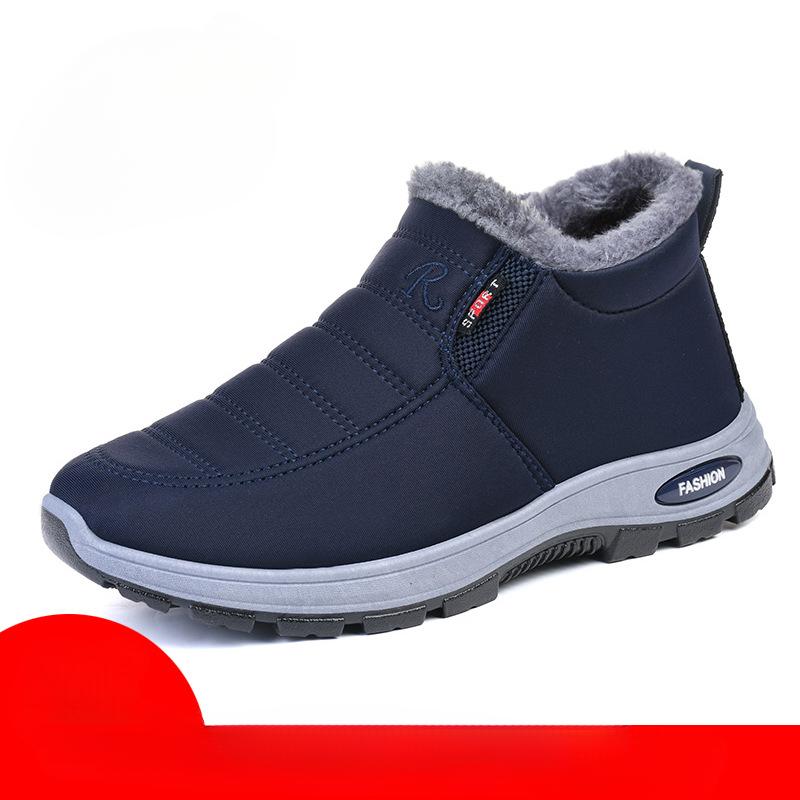 

Пара Унисекс Зимние Хлопковые Ботинки Плюшевые Теплые Ботильоны Снежные Ботинки Повседневные Слипоны Домашняя Обувь 36 синий