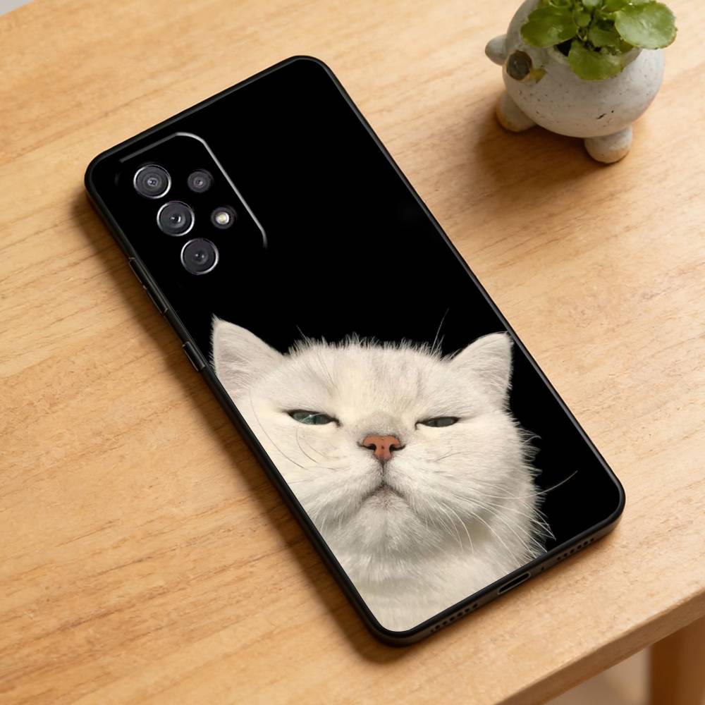 

Cool cat cute Phone Case For Samsung Galaxy A73,A72,A71,A70,A52,A51 Others Soft Black Cover Samsung a32 4g
