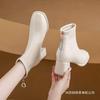 High-heeled Small Short Boots Women's Autumn Four-season Single Boots Velvet Thin Boots White Thick-heeled Korean Small Ankle Boots