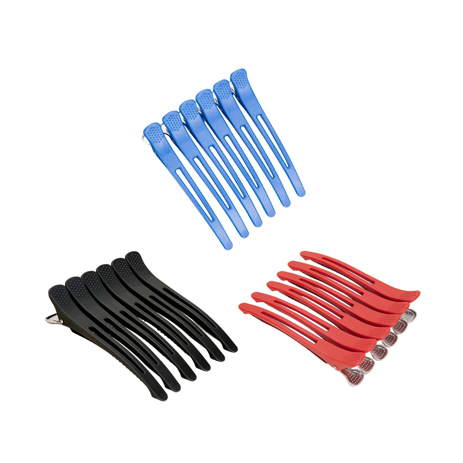 

6x Alligator Hair Barrettes for Styling Sectioning Salon Home Hairdresser чёрный