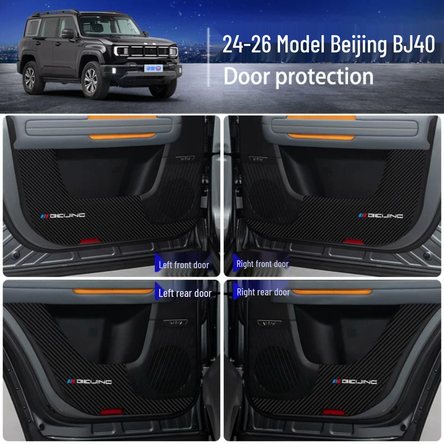Fits 26 BJ40 Models: Car Door Anti-Kick Pads & Protective Film Accessories for Interior Enhancement.