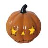 Halloween Ceramic Cat Pumpkin Figurine Carved Cat Pumpkin Tabletop Tealight Candle Holder for Indoor Home Party Decor