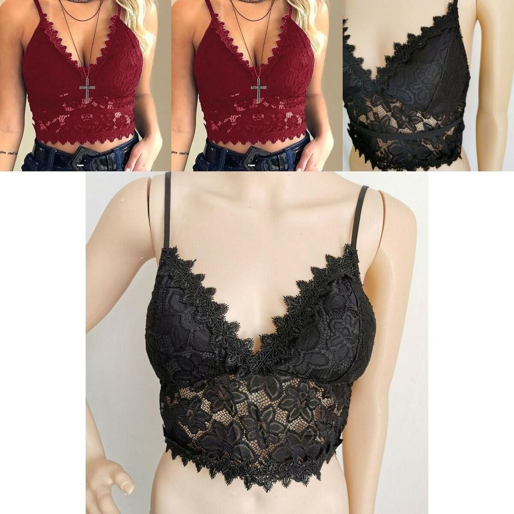 Elegant Lace Women's Bralette Cami Top With Sexy V-neck And Spaghetti Straps
