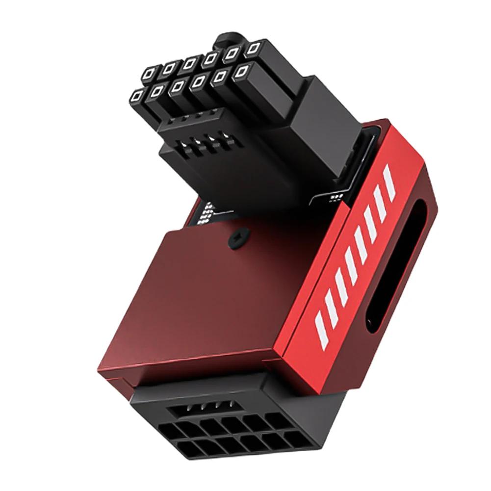 

600W 12+4pin 12V HPWR адаптер 90 градусів під прямим кутом 16pin 12VHPWR PCI-e 5.0 16pin адаптер живлення для RTX 3090Ti 4070Ti 4080 4090 RVS червоний