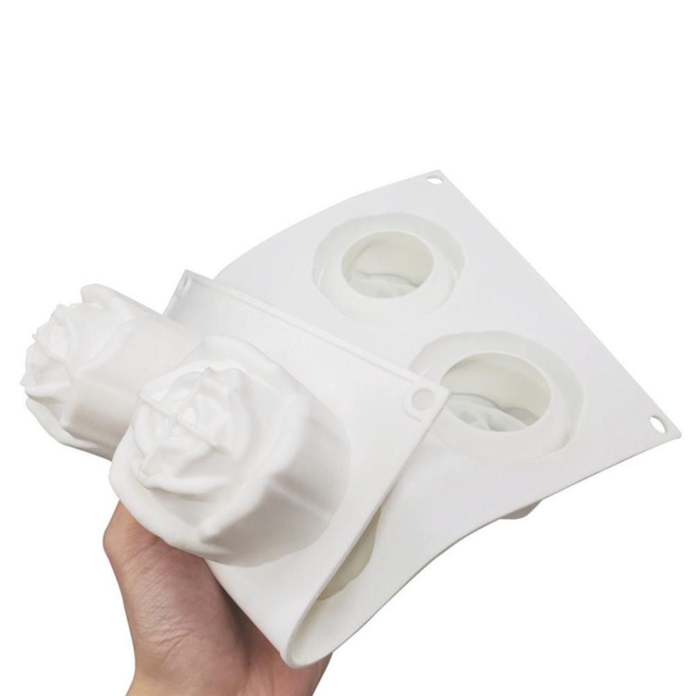 6 Cavity Rose Mousse Cake Mold Holiday Party DIY Hand Soap Chocolate Baking Mold