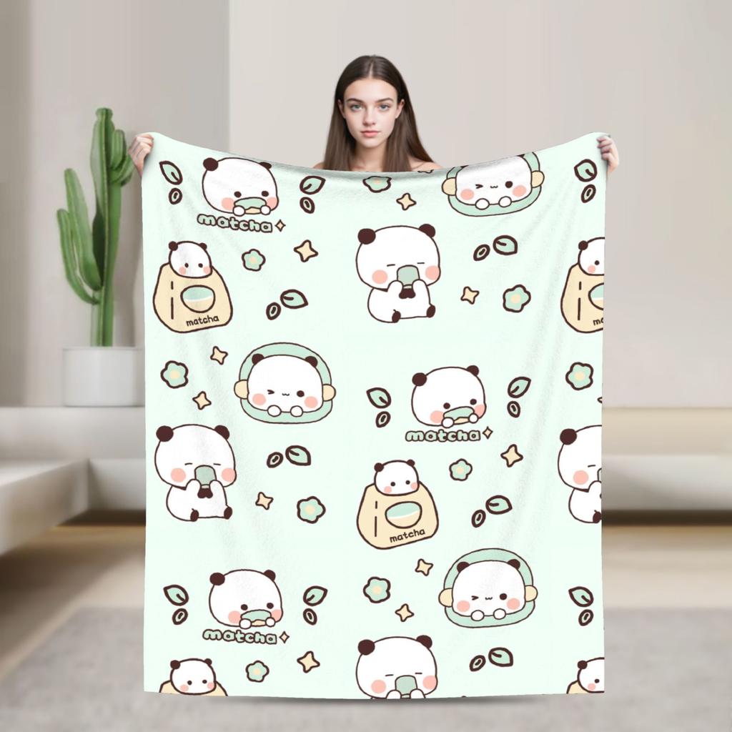Cartoon Panda Bubu Dudu Blanket Fleece Spring Autumn   Multifunction Warm Throw Blanket for Home Bedroom Plush Thin Quilt