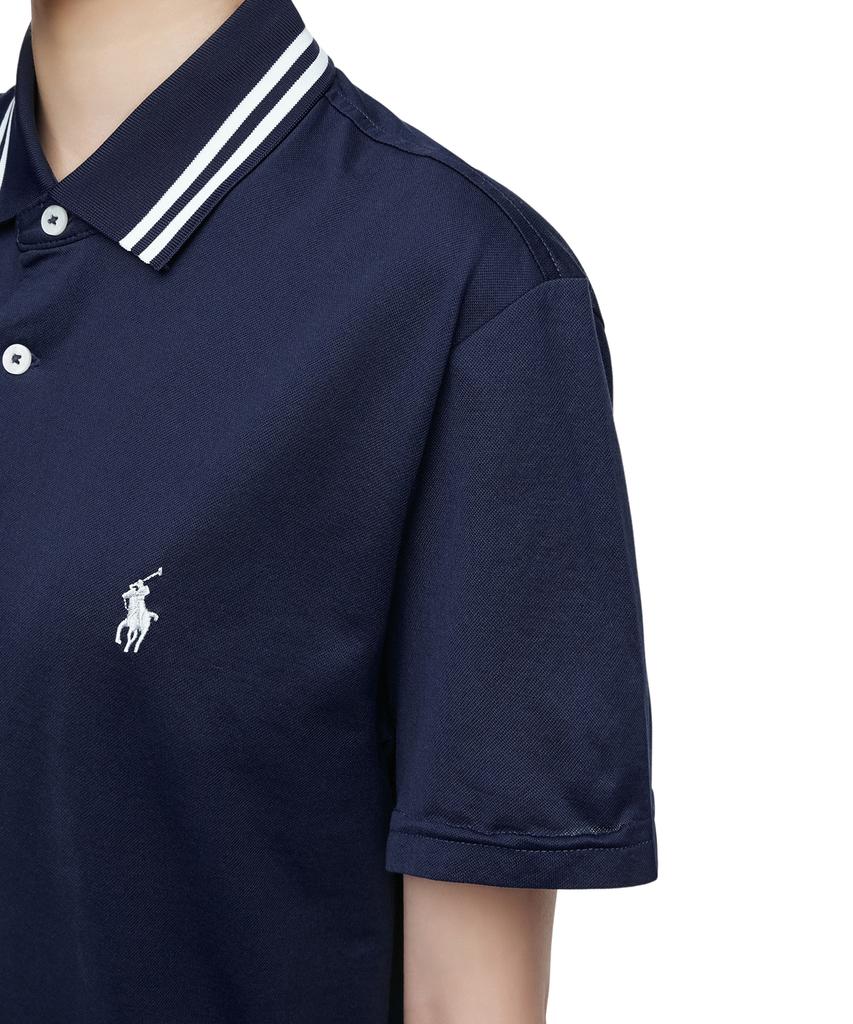 Pollolalpeulolengolpeu Custom Slim Fit Performance Polo Shirt - Navy