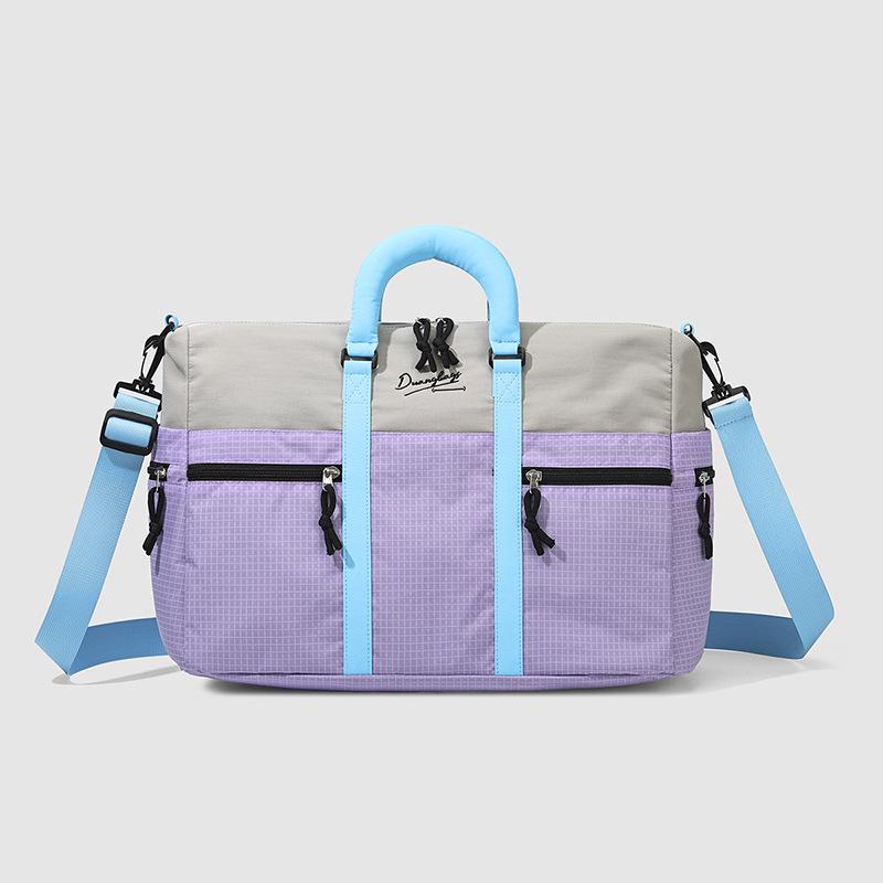 Large Capacity Color Block Travel & Sports Bag with Wet/Dry Separation
