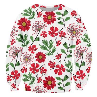 Sudadera con capucha de plantas de impresión 3D flor hoja para hombre manga larga sudadera moda Harajuku sudadera de cuello redondo jerséis de primavera otoño