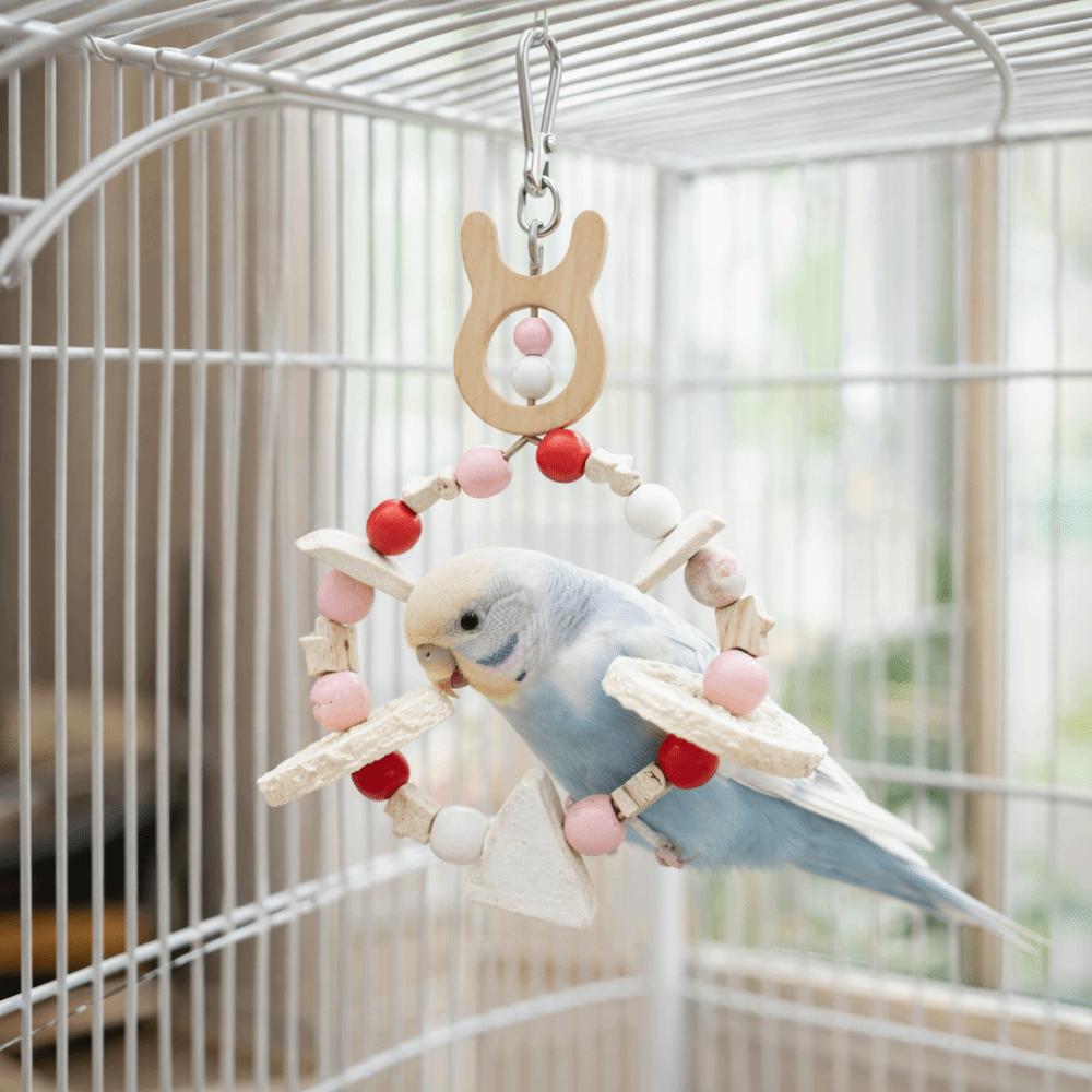 Hanging Bird Swing Toy Wooden Bird Climbing Stand Grinding Claws Chewing Perch  Training Purpose
