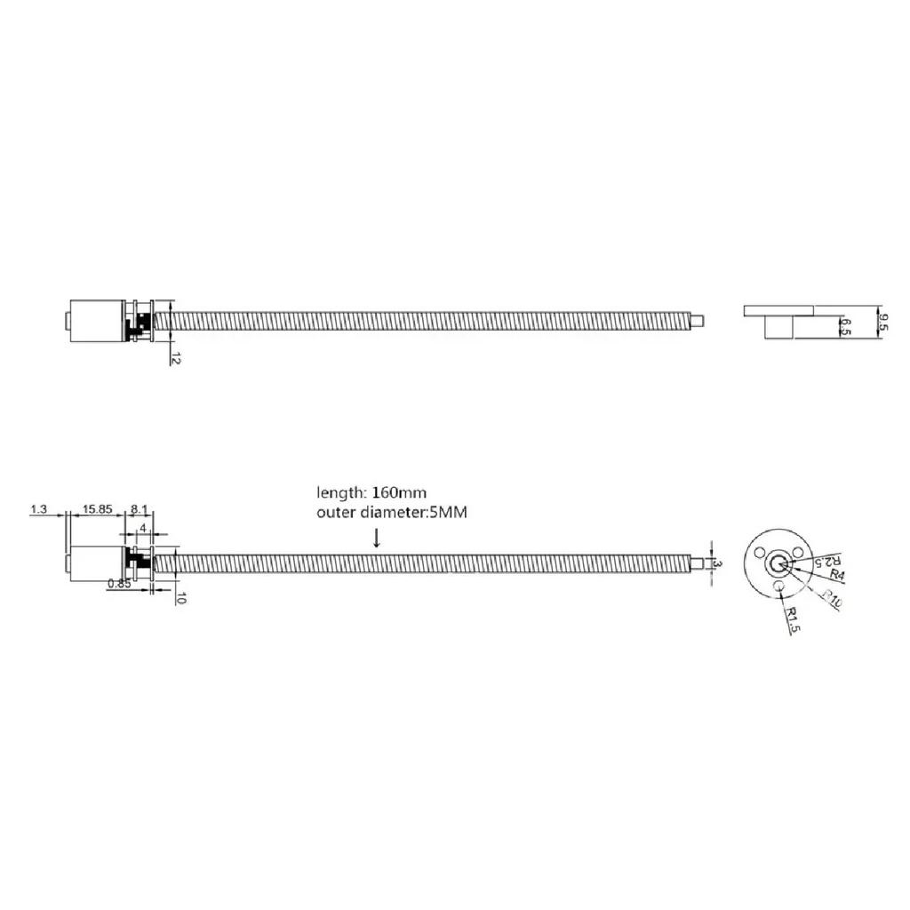 T5 Fast Thread N20 Decelerating Motor 160MM Long Screw Stainless Steel Flanged Various Rotating Speed