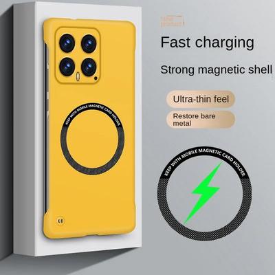Capa rígida magnética Magsafe sem moldura para Xiaomi Redmi Note 14 Pro Plus 14Pro com carregamento sem fio e capa fosca à prova de choque para Redmi Note 14 5g