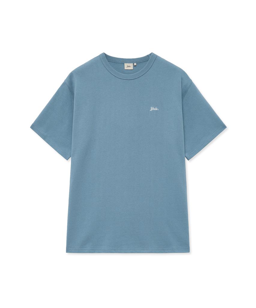 YALE [2Pack] Heavyweight Snell Logo Short Sleeve T-Shirt_White/Blue Gray
