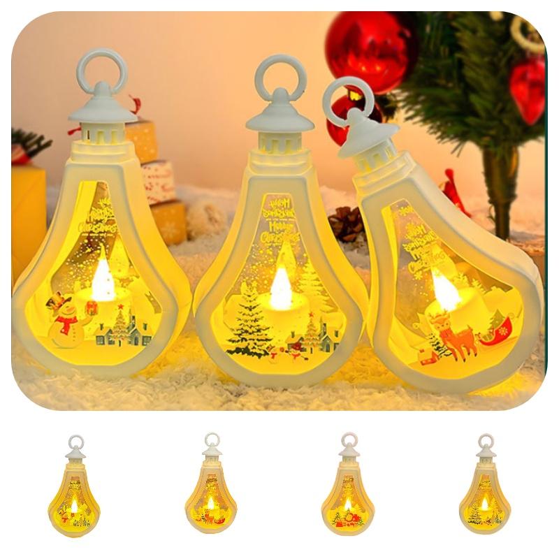 Festive Christmas Teapot-shaped Led Electronic Candle Light Santa Claus Christmas Tree Reindeer Snowman Decorative Prop