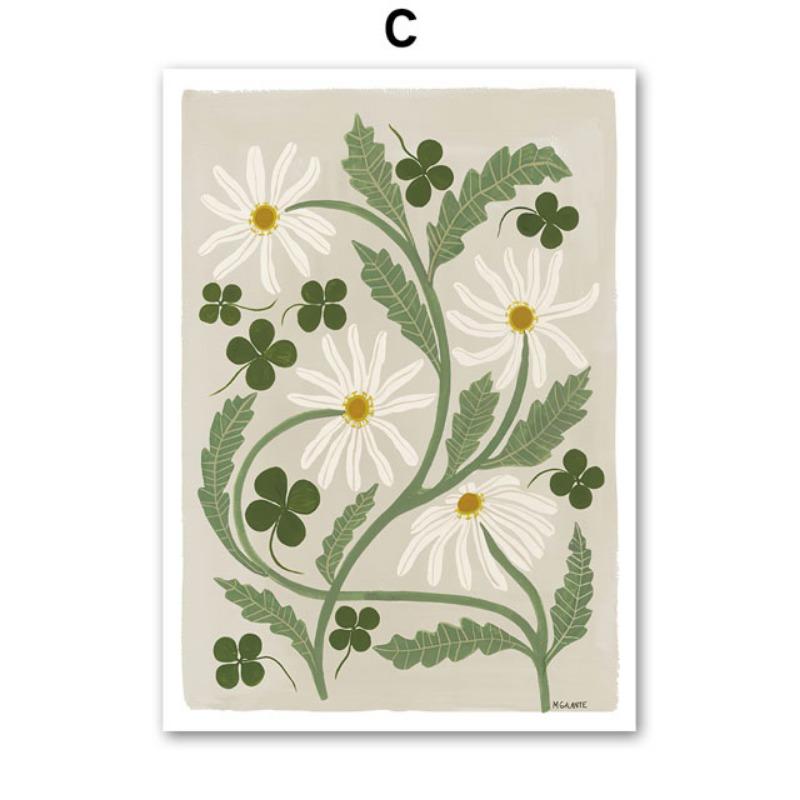 Green Girl Leaves Flower Abstract Landscape Wall Art Canvas Painting Oil Posters And Prints Wall Pictures For Living Room Decor