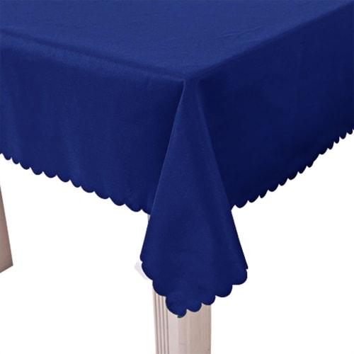 HappyHome Tablecloth, Plain, 135x180cm, Simple Design, Rectangular, Washable Polyester (Blue)
