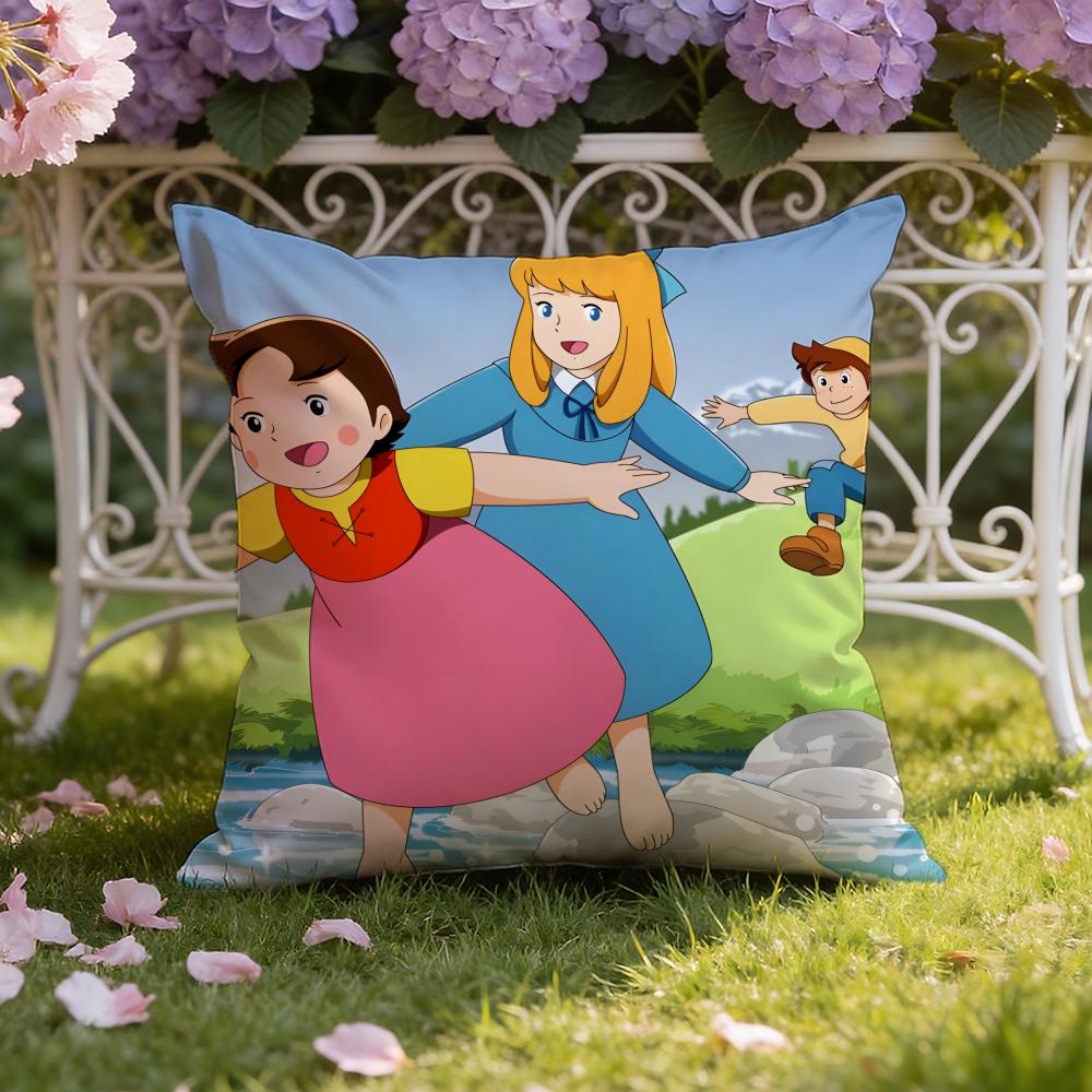 Roztomilá H-Heidi, Dívka z A-Alp Povlak na polštář Domácí a Auto Dvojí použití Povlak na polštář: Oboustranné pro prémiové pohodlí