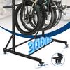 Freestanding Bike Storage Rack with Locking Casters 6 Hooks Heavy-Duty Hanging Bike Holder Height Adjustable Home Garage Stand