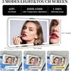 Car Sun Visor Makeup Mirror, Equipped With 3X Magnifying Glass And Three-Color Adjustable Brightness Soft Light Mirror, Rechargeable, Suitable For